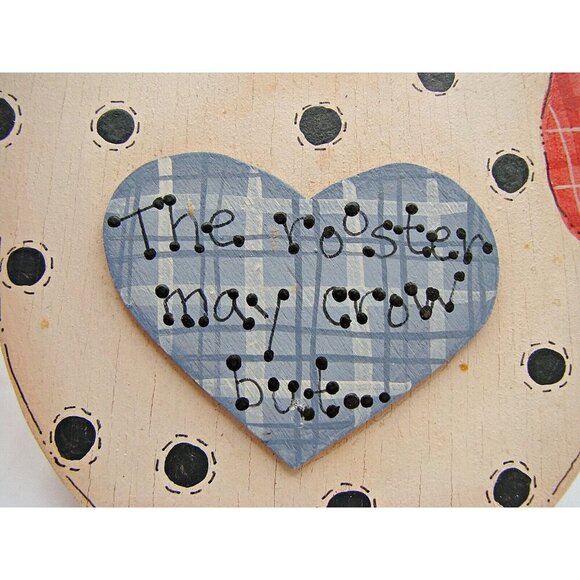 Lot of 4 Country Farm Chicken Rooster Wooden Signs Decor Kitchen Hanging Display - Picture 9 of 10